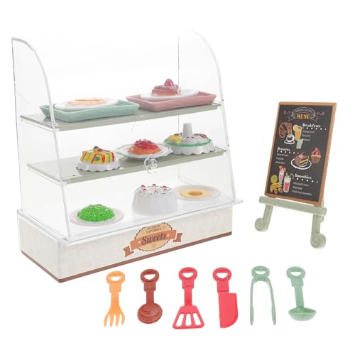 BESPORTBLE Bäckerei Kuchenständer Puppenhaus Set Mit Realistischen Lebensmitteln Und Besteck Für Kreatives Rollenspiel Der Kinderküche von BESPORTBLE