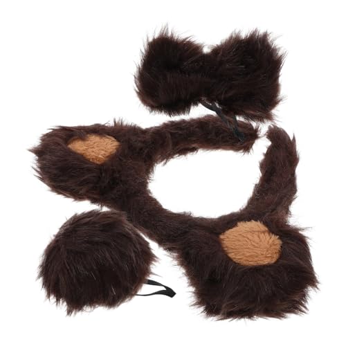BESPORTBLE Bärenohr Stirnband Satz mit Fliege für Erwachsene und Tierkostüm Zubehör für Cosplay Partys Festivals Niedliches Bärenkostüm mit für Halloween und Geburtstagsfeiern von BESPORTBLE