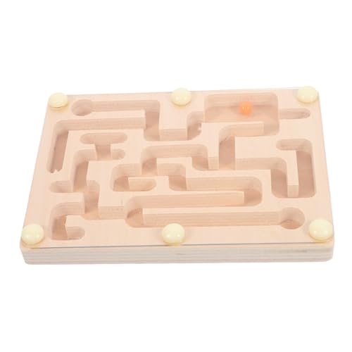 BESPORTBLE Balanciertes Holzlabyrinthspielzeug Für Pädagogisches Konzentration Und Geschicklichkeit Originalholzfarbe Kinderspielzeug Für Bildung von BESPORTBLE
