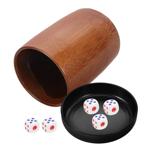 BESPORTBLE Bambus Würfelbecher Set mit Würfeln und Stand Stoßfester Dice Shaker für Bar Nachtclub und Reise Umweltfreundlicher Würfelbecher aus Festem Bambus für Unterhaltungsspiele von BESPORTBLE
