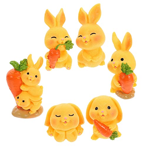 BESPORTBLE 6 Stücke Dekorative Miniatur Hasen Tier Figuren Ornamente Für Dekorative Bunny von BESPORTBLE