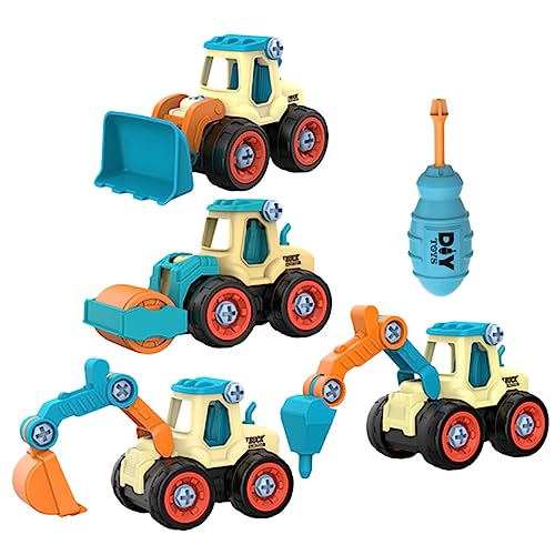 BESPORTBLE Baustellenfahrzeuge für Teiliges Engineering Truck mit Abnehmbaren Trucks und Schraubendreher im Praktischen Tragetasche für Jungen und Kreative Spielmomente von BESPORTBLE