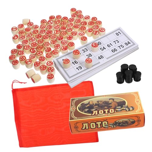 BESPORTBLE Bingo Spielset mit Doppelseitigen Zahlen schachfiguren und Spielkarten Tragbares Brettspiel für Erwachsene Konzentration und Logischem Denken von BESPORTBLE