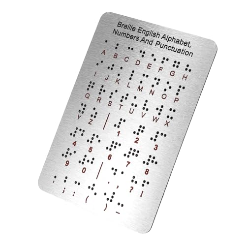 BESPORTBLE Braille-alphabettafel Mit Erhabenen Punkten, Zahlen, Zeichensetzung, Lerntafel Für Anfänger, Blinde Kinder Und Erwachsene von BESPORTBLE