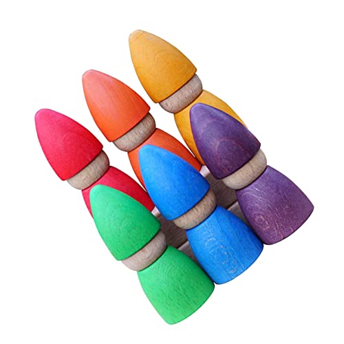 BESPORTBLE Buntes Holzpuppen Montessori Farbige Regenbogenklötze Pädagogisches Lernspielzeug für Kreativität Hand Auge Koordination und Farberkennung Ab Jahren von BESPORTBLE