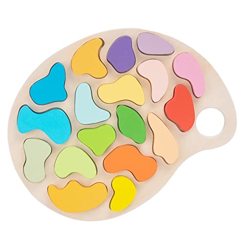 BESPORTBLE Buntes Holzspielzeug Farb Mischplatte Montessori Form und Buchstaben Puzzle für Kleinkinder zur Hand Auge Koordination und Farb Formerkennung Sicheres Lernspielzeug für Frühe von BESPORTBLE