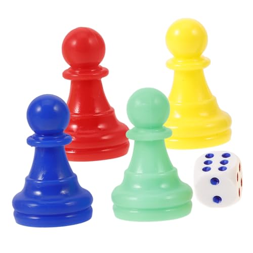 BESPORTBLE Buntes Teiliges Kunststoff Spielstein mit Farben und Robusten Seitigen Würfeln für Brettspiele Familienpartys Teamspiele Langlebige Spielfiguren Kunststoff von BESPORTBLE