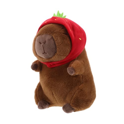 BESPORTBLE Capybara Plüschtier mit Erdbeerhut Weiches Kuscheltier für Niedliches Kawaii Stofftier Perfektes für Geburtstage und Feiertage als Dekoration BESPORTBLE Capybara Plüschtier mit Erdbeerhut Weiches Kuscheltier für Niedliches Kawaii Stofftier Perfektes für Geburtstage und Feiertage als Dekoration von BESPORTBLE