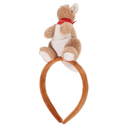 BESPORTBLE Cartoon-Känguru-Puppen-Stirnbänder, Plüsch-Stofftier-Haarbänder, 3D-Känguru-Haarreifen, Kopfbedeckung für Zooausflüge, Themenveranstaltungen von BESPORTBLE