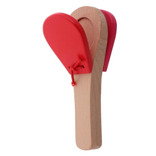 BESPORTBLE Castanets mit Griff Holz Musikinstrument für Kleinkinder Orff Instrument zur Musikalischen Sichere Materialien für Kreative Spielzeiten von BESPORTBLE