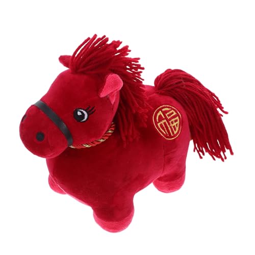 BESPORTBLE Chinesisches Pferd Plüschfigur Rote Kuscheltier Puppe Für Leicht Tragbar Und Pflegeleicht Jahreswechsel Deko Maskottchen von BESPORTBLE