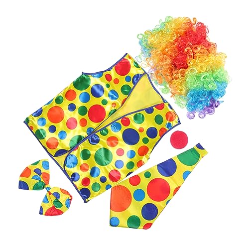 BESPORTBLE Clown Kostüm Set Teilig mit Perücke Nase Fliege Weste für Halloween Karneval Geburtstag Atmungsaktiv Leicht Party und Accessoires für Erwachsene BESPORTBLE Clown Kostüm Set Teilig mit Perücke Nase Fliege Weste für Halloween Karneval Geburtstag Atmungsaktiv Leicht Party und Accessoires für Erwachsene von BESPORTBLE