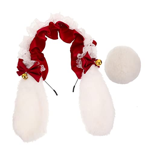 BESPORTBLE Cosplay Kaninchen Weiß Rot Plüsch Bunny Ohren Stirnband mit Spitze Verstellbare Kopfbedeckung und Flauschiger Kaninchenschwanz Kostüm Requisite für Karneval Party Zubehör BESPORTBLE Cosplay Kaninchen Weiß Rot Plüsch Bunny Ohren Stirnband mit Spitze Verstellbare Kopfbedeckung und Flauschiger Kaninchenschwanz Kostüm Requisite für Karneval Party Zubehör von BESPORTBLE