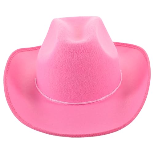 BESPORTBLE Cowboyhut Für Damen Pinker Westernhut Mit Zugband Für Cowgirl Fasching Und Partys Für Jede Cowboy Verkleidung von BESPORTBLE