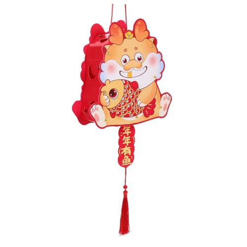 BESPORTBLE DIY Chinesische Laterne mit Leuchtendem Drachen Bastelmaterial für Handliche Tragbare LED Laterne Dekorativ für Neujahr Frühling Party und Festlichkeiten von BESPORTBLE