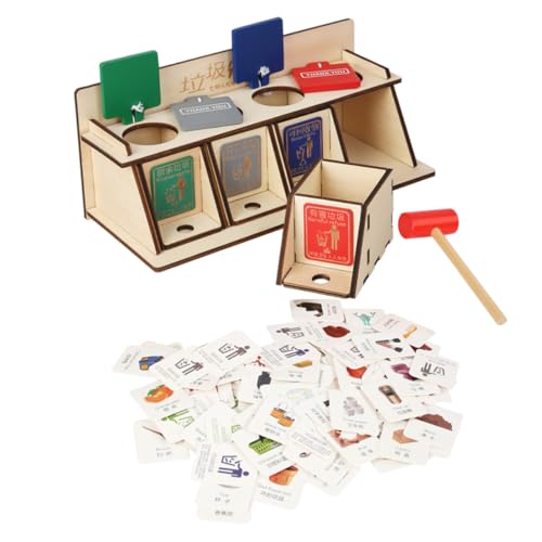 BESPORTBLE DIY Holzspielzeug Müllsortierung für Montessori Lernspielzeug Feinmotorik Denkfähigkeit und Umweltbewusstsein Einfache Montage Pädagogisches für Kleinkinder von BESPORTBLE