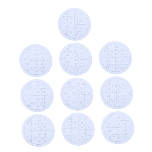 BESPORTBLE DIY Malpuzzle Teilig Rundes Blanko Puzzle aus Stabilem Sicherem Material Kreative Maltafel Fantasie und Zeichenfähigkeiten für Kreative von BESPORTBLE