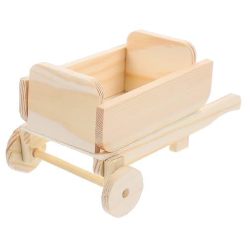 BESPORTBLE DIY Mini Holzwagen Modell Unvollendetes Trolley Modell Für Puppenhaus Dekoration Mini Landschaftsdeko Kreatives Holzhandwerk Bausatz Für Bastelprojekte von BESPORTBLE