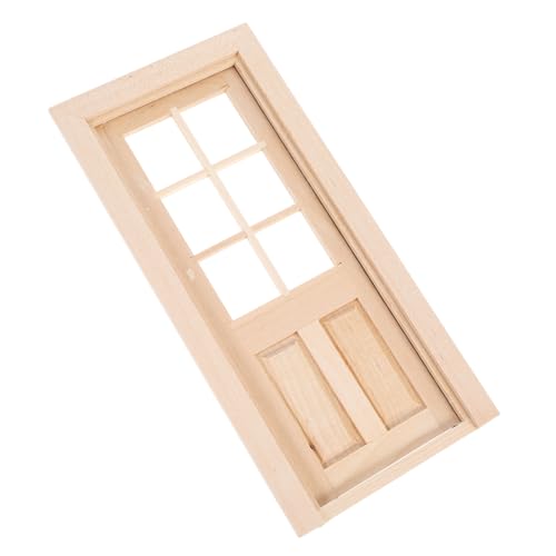 BESPORTBLE DIY Miniatur Puppenhaustür Unbemalte Mini Haustür Realistische Minitür Für Puppenhaus Layout Winzige Möbel Modell Puppenhaus Winzige Tür von BESPORTBLE