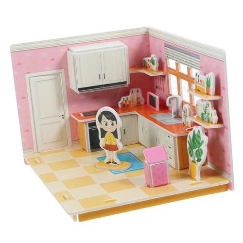 BESPORTBLE DIY Puzzle Miniatur Küche Modell Bausatz Cartoon Design Kreatives Holzspielzeug für Erwachsene Selber Bauen und Dekorieren BESPORTBLE DIY Puzzle Miniatur Küche Modell Bausatz Cartoon Design Kreatives Holzspielzeug für Erwachsene Selber Bauen und Dekorieren von BESPORTBLE
