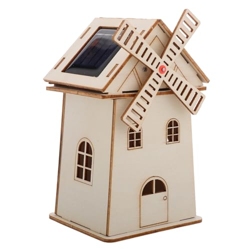 BESPORTBLE DIY Solarbetriebene Modell Unvollendeter Holz Windmühlen Prop Für Wissenschaftsspielzeug Für Experimente Bastelset Für Kleine von BESPORTBLE