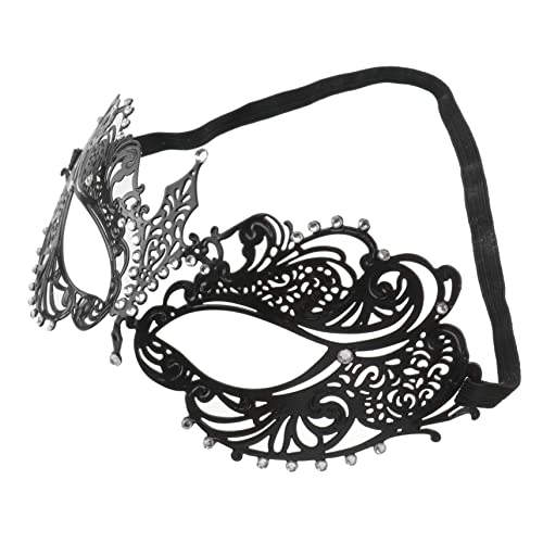 BESPORTBLE Damen Lasergeschnittene Metallmaske Mit Kristall Rhinestones Venezianische Karnevalsmaske Für Halloween Kostümparty Und Maskenball Schwarz BESPORTBLE Damen Lasergeschnittene Metallmaske Mit Kristall Rhinestones Venezianische Karnevalsmaske Für Halloween Kostümparty Und Maskenball Schwarz von BESPORTBLE