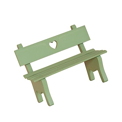 BESPORTBLE Dekorative Holz Gartenbank Möbelstück Für Puppenhaus Und Gartenlandschaften Grün Als Fotorequisite Für Kreative Dekorationen von BESPORTBLE