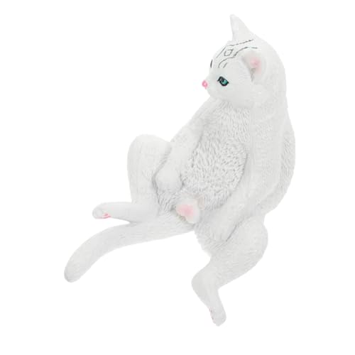 BESPORTBLE Dekorative Katzenfigur Realistisches Entzückendes Katzenmodell Für Kognitives Für Kreative Weiße von BESPORTBLE