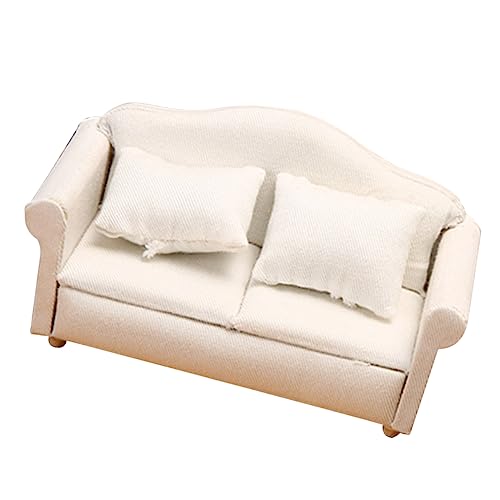 BESPORTBLE Dekoratives Weißes Zimmersofa mit Kissen für Puppenhauszubehör Süßes Mini Möbelstück für Wohnzimmer und Schlafzimmer BESPORTBLE Dekoratives Weißes Zimmersofa mit Kissen für Puppenhauszubehör Süßes Mini Möbelstück für Wohnzimmer und Schlafzimmer von BESPORTBLE
