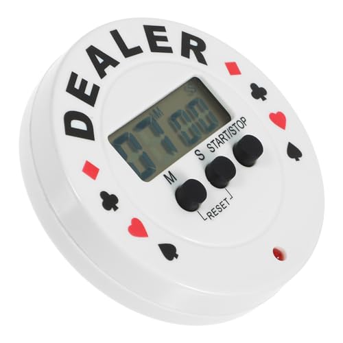 BESPORTBLE Digitaler Poker Dealer Timer mit Minuten Countdown Vielseitiger Party Timer für Pokerspiele und Zeitmanagement Kunststoffgehäuse Einfach Bedienbar für Familien und Clubs von BESPORTBLE