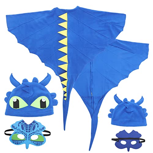 BESPORTBLE Dinosaurier Kostüm mit Umhang Hut und Maske Buntes Niedliches Cosplay Kostüm für Mädchen Jahre Halloween Verkleidung für Geburtstag und Karneval Einzigartiges Rollenspiel Outfit von BESPORTBLE