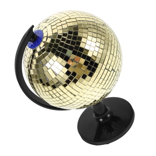 BESPORTBLE Disco Kugel mit Spiegelglas Drehbare Weltkarte Dekorative Desktop Disco Ball Skulptur für Büro Wohnzimmer Party Stilvolle Geschenkidee Goldfarbener Sockel BESPORTBLE Disco Kugel mit Spiegelglas Drehbare Weltkarte Dekorative Desktop Disco Ball Skulptur für Büro Wohnzimmer Party Stilvolle Geschenkidee Goldfarbener Sockel von BESPORTBLE