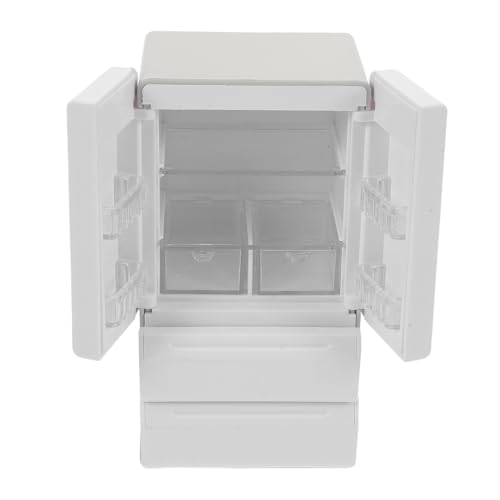 BESPORTBLE Doppeltüriger Mini-Kühlschrank mit Beleuchtung – Spielzeugküche für Kinder – Zubehör für Puppenhaus, Party und Festdekoration von BESPORTBLE
