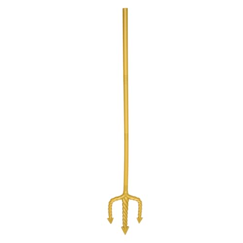BESPORTBLE Dreizack -Requisiten Cosplay Dämon Prop Teufel Heugabel Sensenmann-Kostüm Halloweenkostüm Goldene Dreizackgabel Halloween Party Requisiten Halloween-Cosplay Halloween- Plastik von BESPORTBLE
