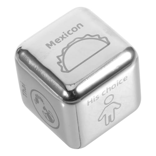 BESPORTBLE Edelstahl Food Decision Dice Mehrseitiger Essenswürfel Lustiges Entscheidungs Spiel Für Freunde Und Dinner Routine Erweiterung von BESPORTBLE