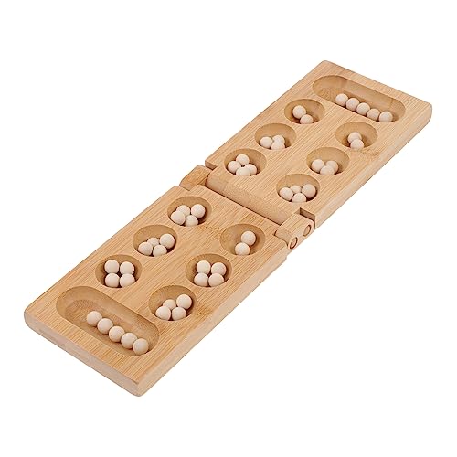 BESPORTBLE Educational Mancala Spiel aus Faltbares Strategiespiel für Erwachsene Intelligenzförderndes Brettspiel Familienspiel und Reisespiel Khaki von BESPORTBLE