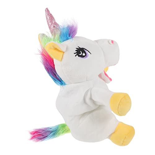 BESPORTBLE Einhorn Handpuppe für Kinder Pädagogisches Handspielzeug zum Geschichtenerzählen Dekorative Einhorn Tierpuppe Realistische und Langlebige Handpuppe für Kreative Spiele von BESPORTBLE