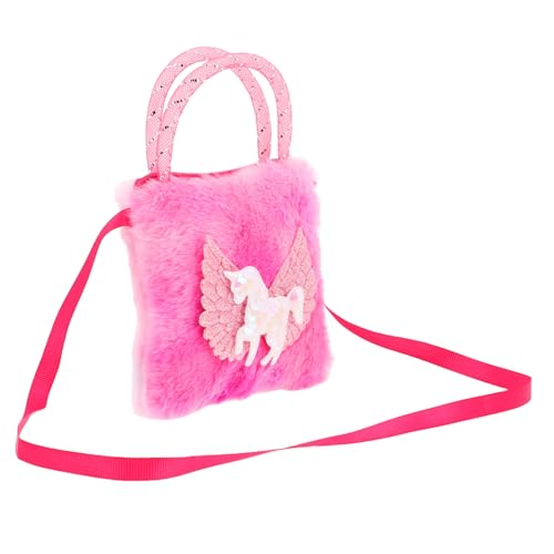BESPORTBLE Einhorn Plüsch Umhängetasche für Mädchen Leichte Vielseitige Schultertasche und Handtasche für Schule Reisen und Alltag für Kleine Mädchen Tie Dye Rot von BESPORTBLE