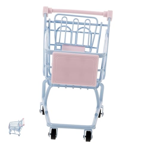 BESPORTBLE Einkaufswagen Kleiner Supermarktwagen Für Desktop Organizer Und Fotodekoration Zubehör Für Rollenspiele Und Kreative Aufbewahrung von BESPORTBLE