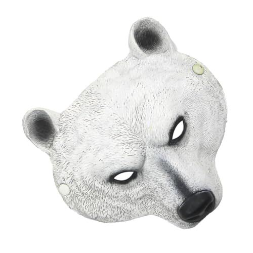 BESPORTBLE Eisbärmaske Realistische Form LED Kostümmaske Für Partys Pelzige Erwachsene Gruselige Halloween Tier Gesichtsmaske Mit Kunstpfoten Halloween Cartoon Eisbär von BESPORTBLE