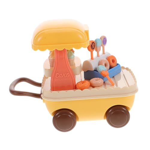 BESPORTBLE Eiswagen Spielset Kunststoff mit Realistischem Design und Abgerundeten Kanten Vielseitiges Eisstand Rollenspiel für Kleinkinder und Mädchen Kindgerechtes Miniatur Dessert von BESPORTBLE