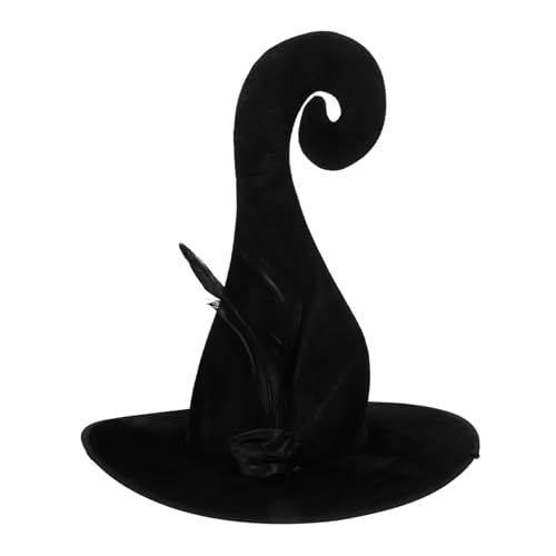 BESPORTBLE Eleganter Halloween Hexenhut Damen Karneval Kostüm Hut Schwarz mit Blumen Waschbar Vielseitig für Cosplay Mottoparty Fotorequisit und Halloween Feier Zufällige von BESPORTBLE