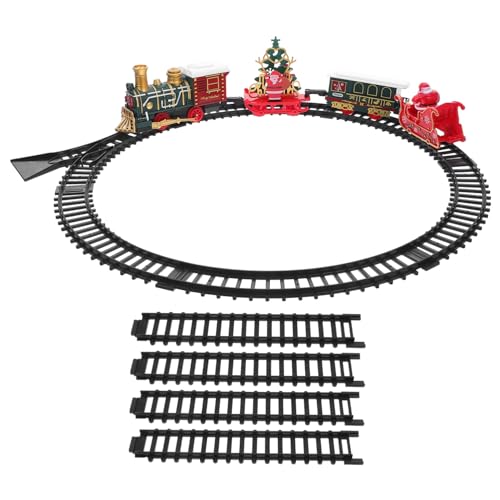 BESPORTBLE Elektrischer Weihnachtszug mit Schienen Retro-lokomotive mit Licht und Musik Einfache Montage Robustes Jungen und Mädchen zur Festlichen Weihnachtsdekoration von BESPORTBLE