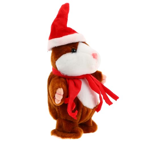 BESPORTBLE Elektrisches Hamsterspielzeug Aus Plüsch Interaktives Großes Für Süßer Weihnachts Scarf Für Spaß von BESPORTBLE