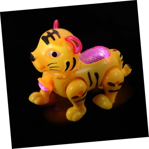 BESPORTBLE Elektrisches Tiger Lichteffekt und Musik Ziehbares Kunststoffspielzeug für Buntes Lernspielzeug zum Neujahrsfest und Geburtstagsgeschenk Zufällige Farbe Zufällige Farbe von BESPORTBLE