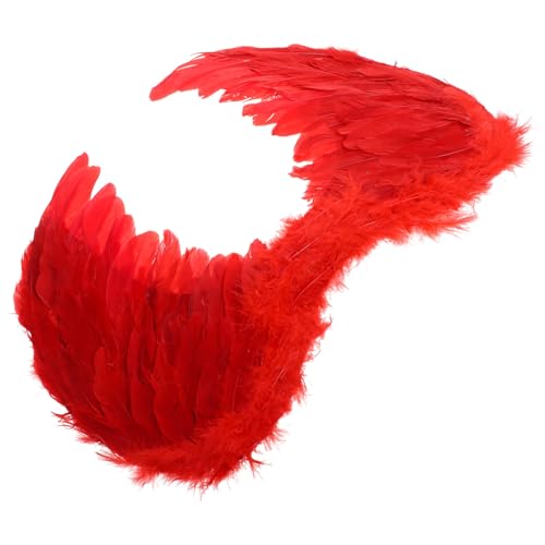 BESPORTBLE Engelsflügel Kostüm Rote Federflügel Cosplay Party Dekoration für Halloween Weihnachten Bühnenauftritt von BESPORTBLE