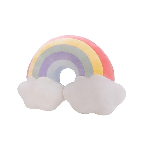 BESPORTBLE Entzückendes Regenbogen Plush Kissen Weiches Rückenkissen Und Dekokissen Für Erwachsene Farblich Ansprechendes Design Rotes Regenbogenmuster von BESPORTBLE