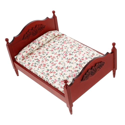 BESPORTBLE Europäischer Vintage Stil Robustes Puppenhausmöbel für Schlafzimmer Szene Detailreich Verarbeitet Mini Bett für Puppenhaus Dekoration BESPORTBLE Europäischer Vintage Stil Robustes Puppenhausmöbel für Schlafzimmer Szene Detailreich Verarbeitet Mini Bett für Puppenhaus Dekoration von BESPORTBLE
