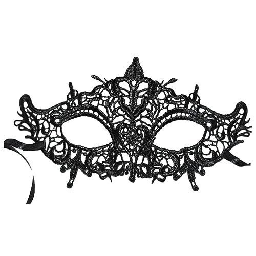 BESPORTBLE Spitzenmaske Für Maskerade Elegante Schwarze Halloween Maske Mit Stereotyp Eyecup Schwertkopf Für Karneval Kostümpartys Und Tanzveranstaltungen von BESPORTBLE