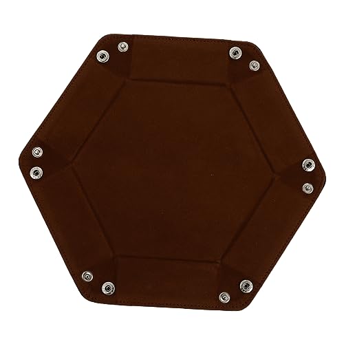 BESPORTBLE Faltbare Aufbewahrungskiste Aus PU Leder Hexagon Würfelablage Für Tischspiele Zusammenklappbarer Organizer Für Spielezubehör Und Mehr Farbe von BESPORTBLE